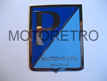 VE16 (escudo P MOTOVESPA MADRID para centro coraza Vespa 50/75)